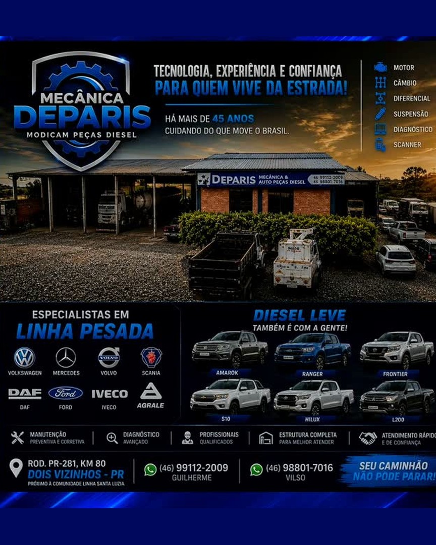 Reel institucional da Deparis com caminhão Volvo na estrada