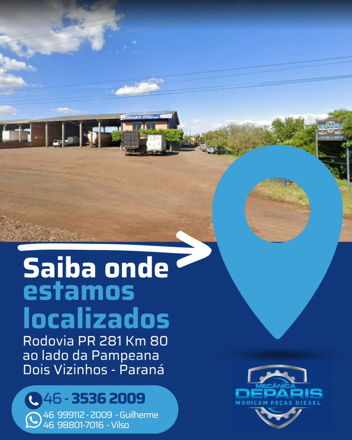 Foto da oficina Deparis com a localização: Rodovia PR-281, Km 80, ao lado da Pampeana